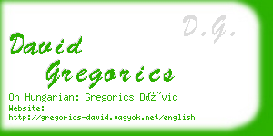 david gregorics business card